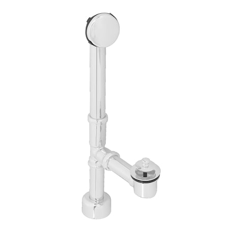 Westbrass Finished Twist & Close Bath Waste, Hidden Overflow -14" Make-Up, 17 Ga. in Powdercoated White D3211HK-50